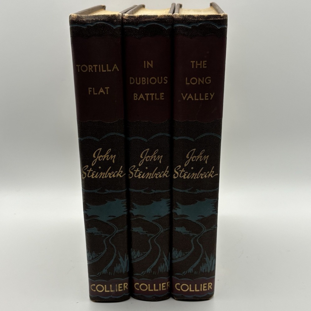 John Steinbeck Books 3 The Long Valley Tortilla Flat In Dubious Battle Collier